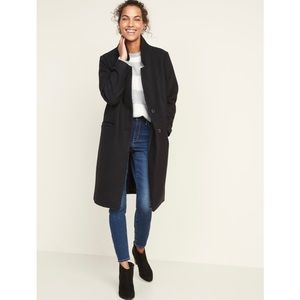 Old Navy Long Black Wool Coat